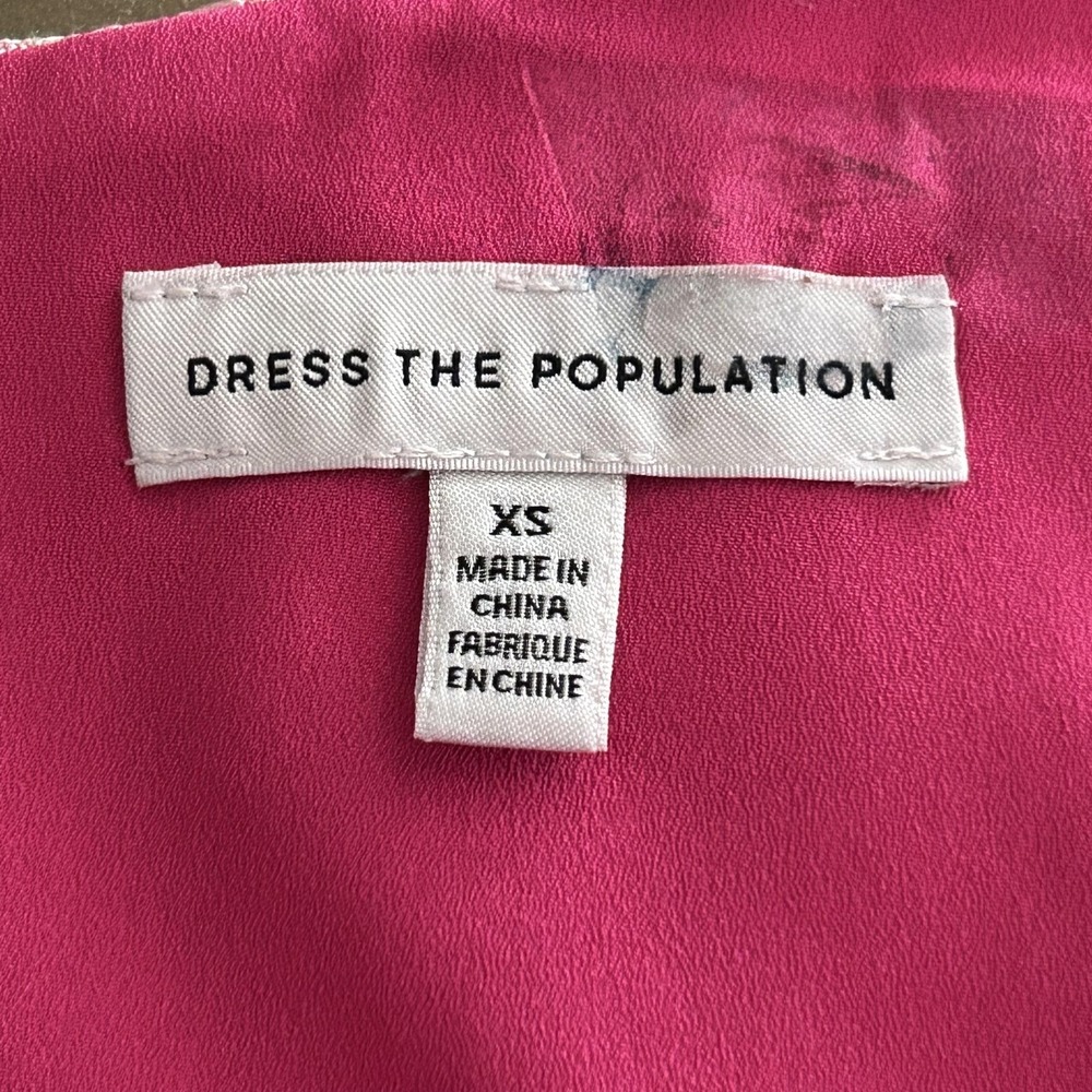 Dress The Population Dress Womens XS Pink Floral Lace Midi Sheath Embroidered - Picture 2 of 14